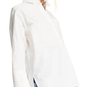Topshop Women's Cotton Poplin Button-Up Shirt